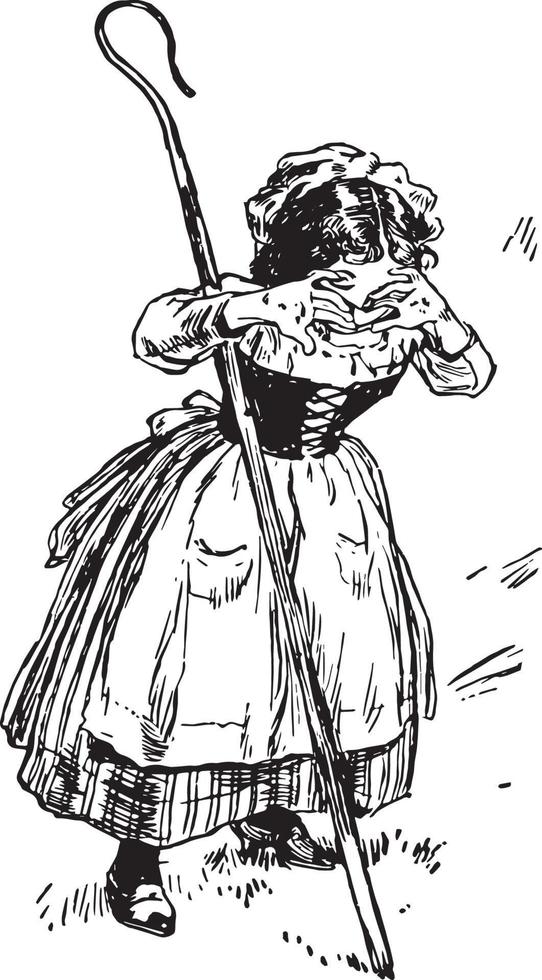 Little bo peep, ilustração vintage vetor