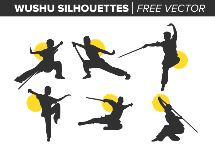 Wushu silhouettes vector grátis