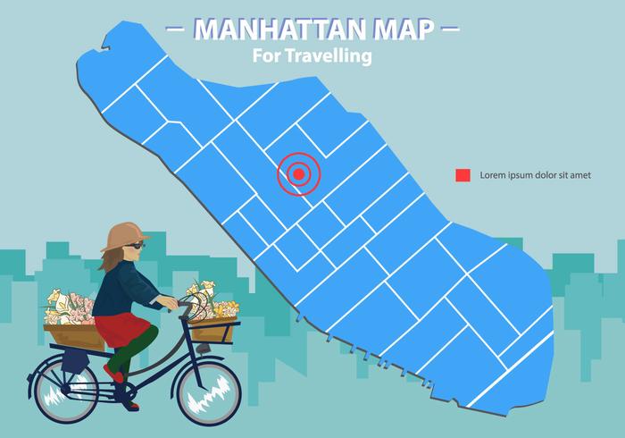 Mapa de Manhattan para viajante vetor