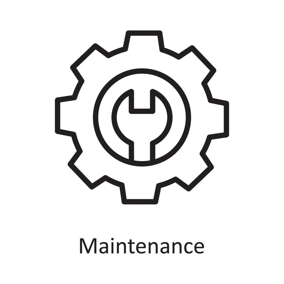 ilustração do projeto do ícone do contorno do vetor de manutenção. símbolo de computação em nuvem no arquivo eps 10 de fundo branco