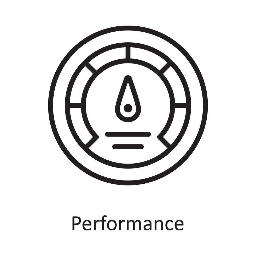 ilustração de design de ícone de contorno de vetor de desempenho. símbolo de computação em nuvem no arquivo eps 10 de fundo branco