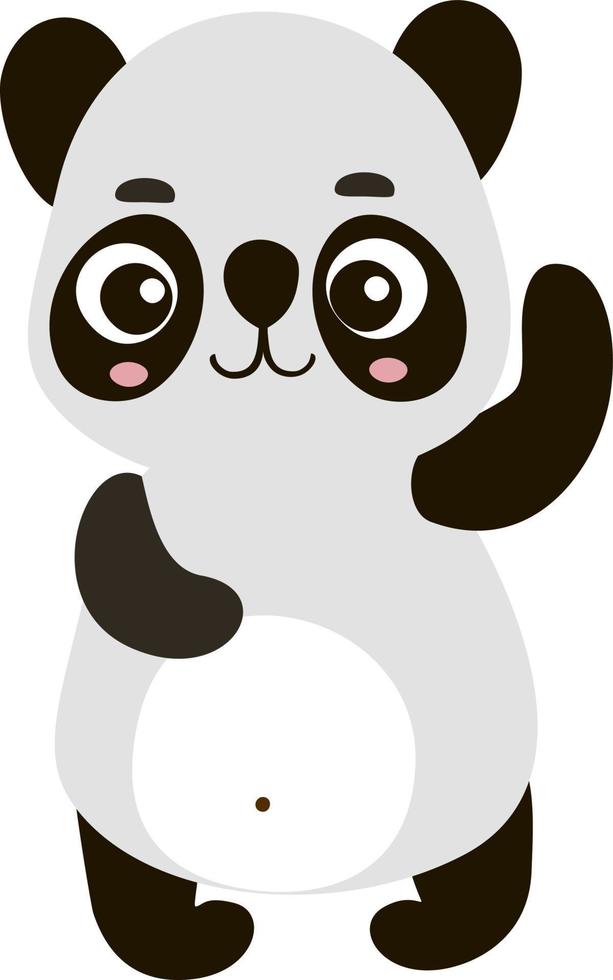 panda bonito, ilustração, vetor em fundo branco.