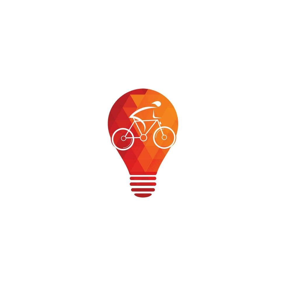 design de logotipo de vetor de conceito de forma de lâmpada de bicicleta. identidade de marca corporativa da loja de bicicletas. logotipo da bicicleta.