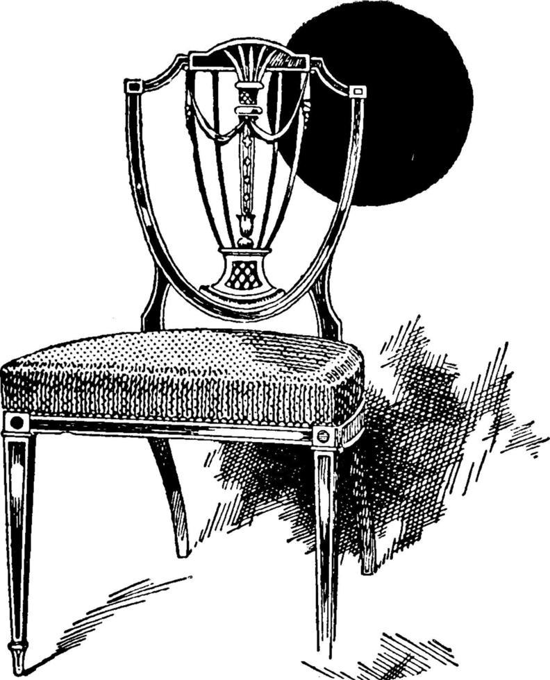 cadeira sheraton 1, ilustração vintage. vetor