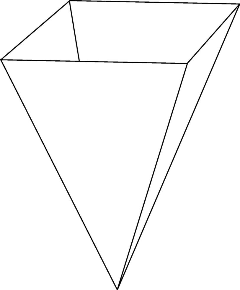 pirâmide retangular invertida, ilustração vintage vetor