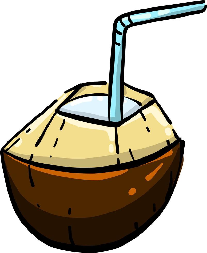 coquetel de coco, ilustração, vetor em fundo branco