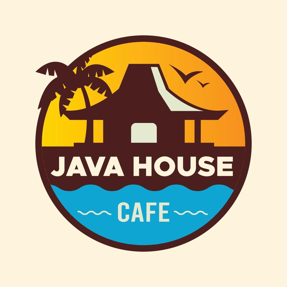 design de vetor de logotipo de casa tradicional javanesa
