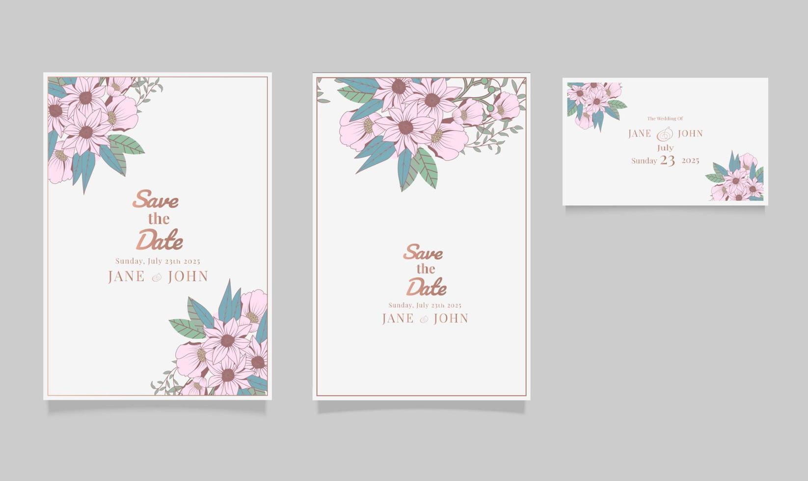 design de cartão de convites de casamento de luxo vetor