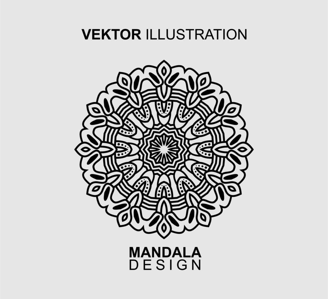 design de padrão de mandala branca preta, adequado para livro de colorir e várias outras necessidades. ilustração vetorial vetor