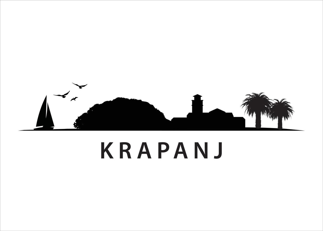 krapanj, paisagem do horizonte da ilha croata vetor