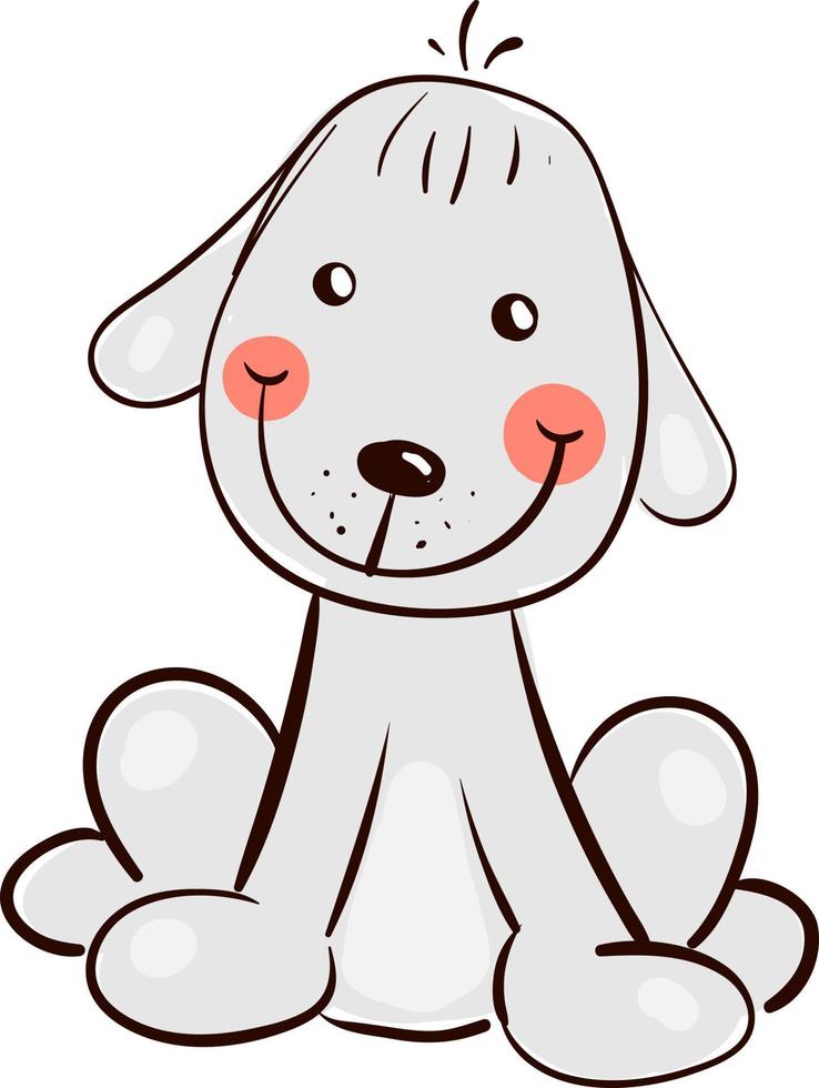 cachorro feliz, ilustração, vetor em fundo branco