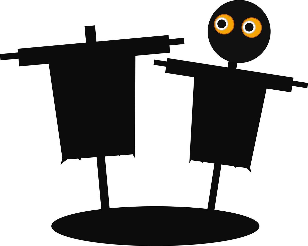 conjunto de dois tipos de ícone de desenho animado de espantalho de halloween vetor