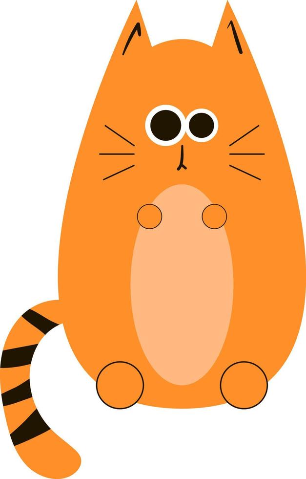 gato fofo laranja, ilustração, vetor em fundo branco.