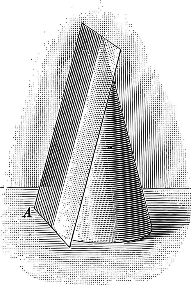 plano tangente a uma ilustração vintage de cone. vetor
