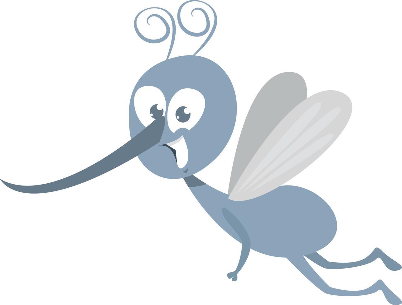 mosquito azul, ilustração, vetor em fundo branco