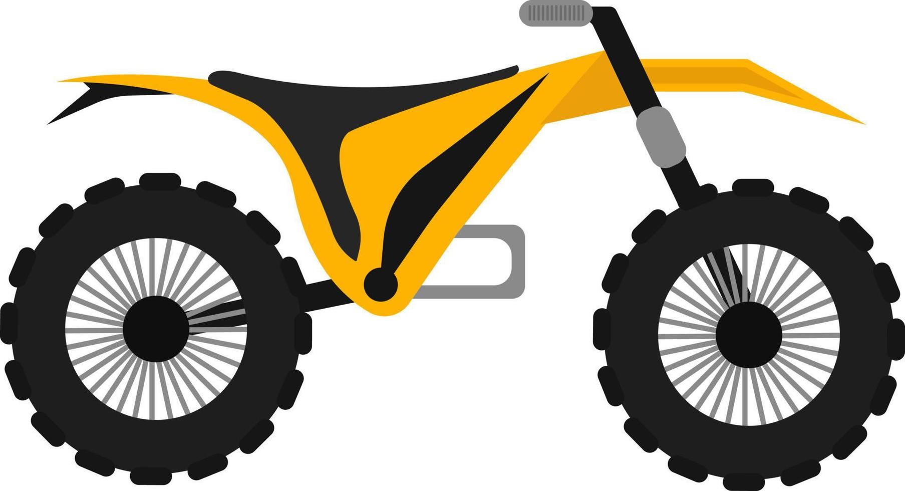 bicicletas de sujeira amarelas, ilustração, vetor em fundo branco.