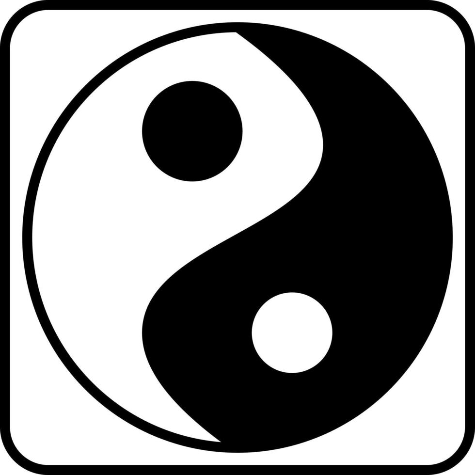 sinal de meditação yin yang, ilustração, vetor, sobre um fundo branco. vetor