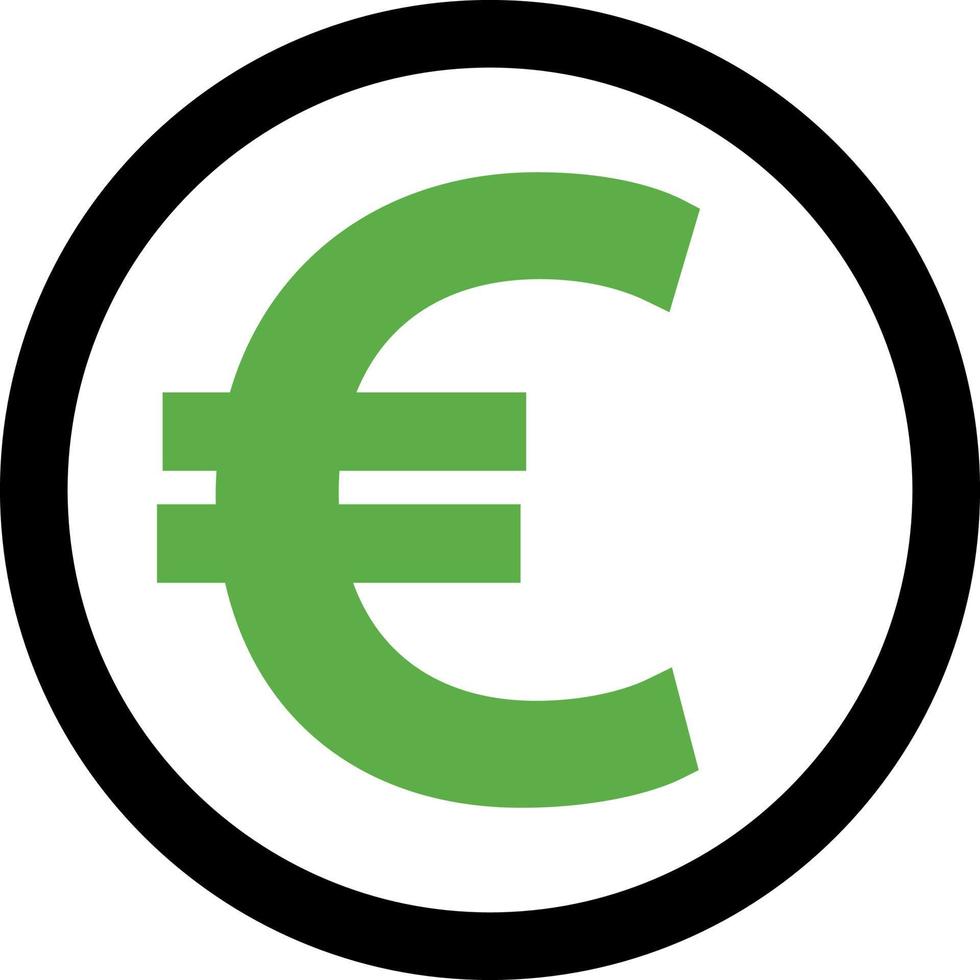 euro de negócios, ilustração, vetor em um fundo branco
