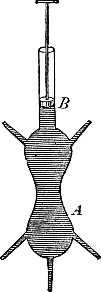 recipiente cheio de líquido, ilustração vintage. vetor