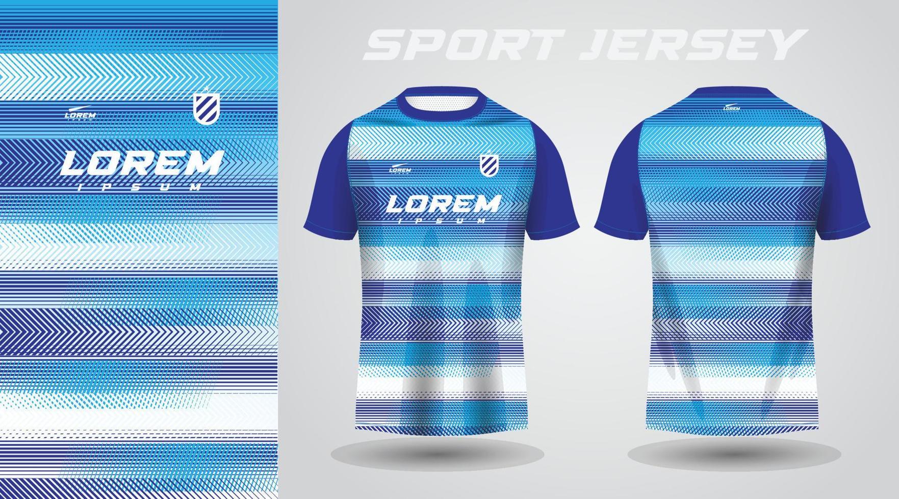 design de camisa esportiva de camisa azul vetor