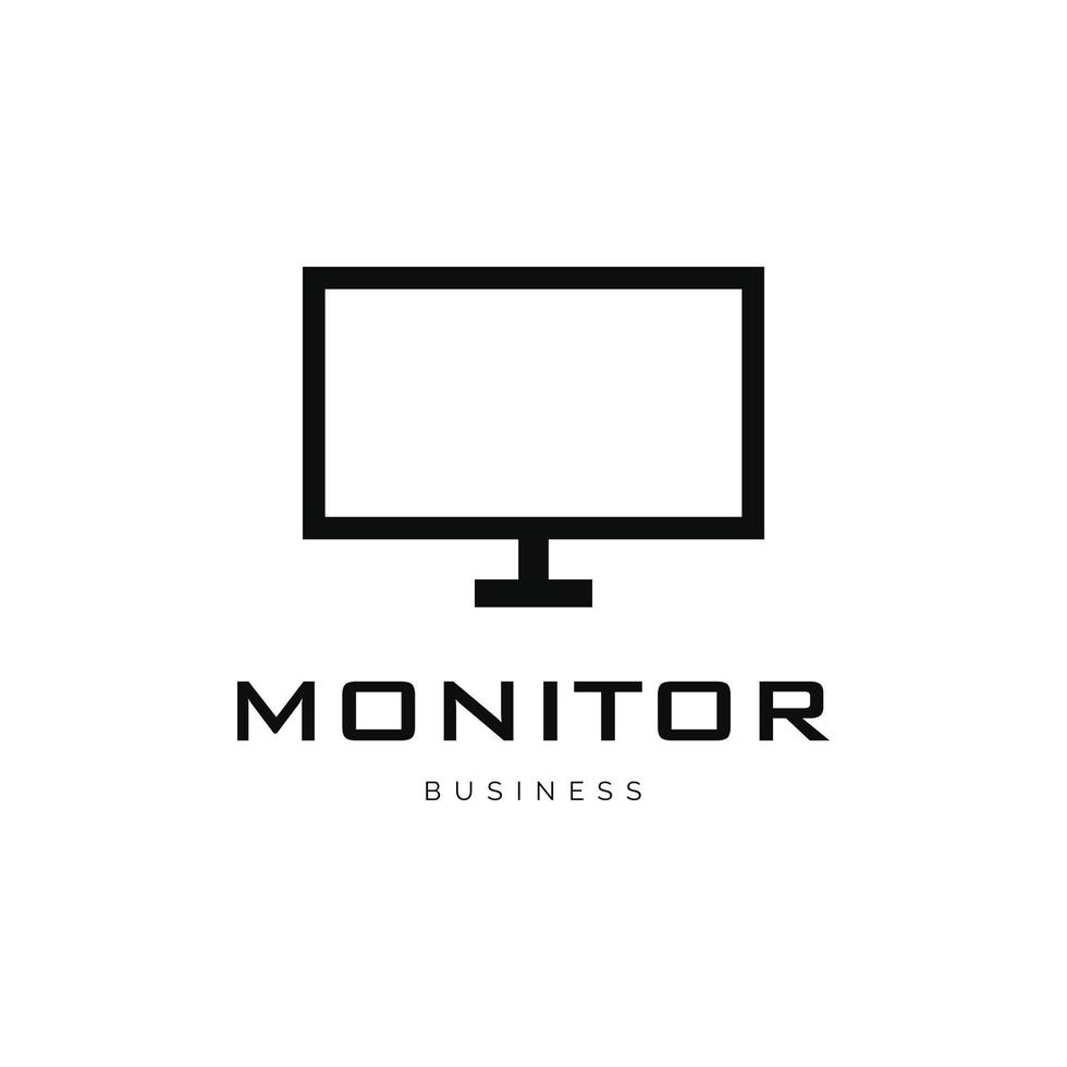 modelo de design de logotipo de ícone de monitor vetor