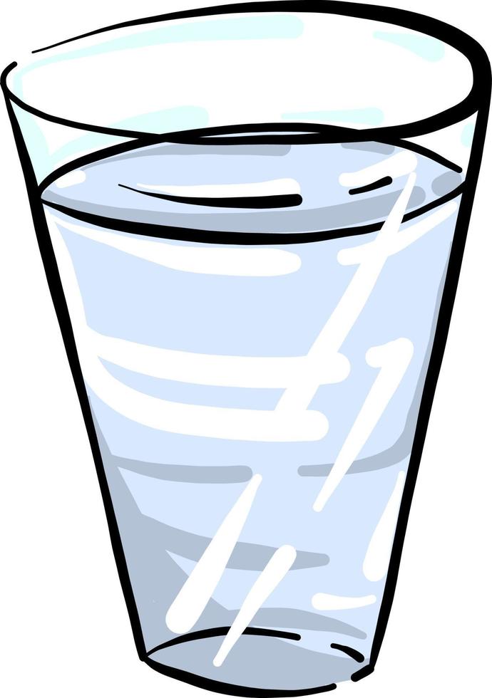 copo de água, ilustração, vetor em fundo branco