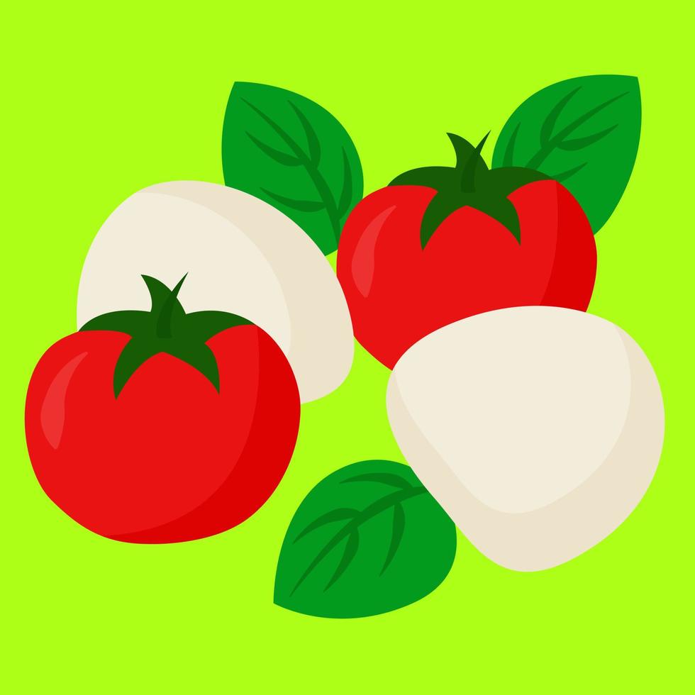 tomates frescos, ilustração, vetor em um fundo branco.