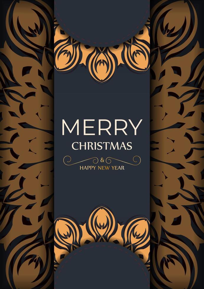feliz natal acinzentado design de cartão com padrões de inverno laranja. cartaz de design feliz ano novo e ornamento abstrato. vetor