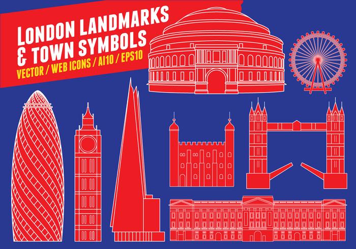 Marcos de Londres e símbolos da cidade vetor