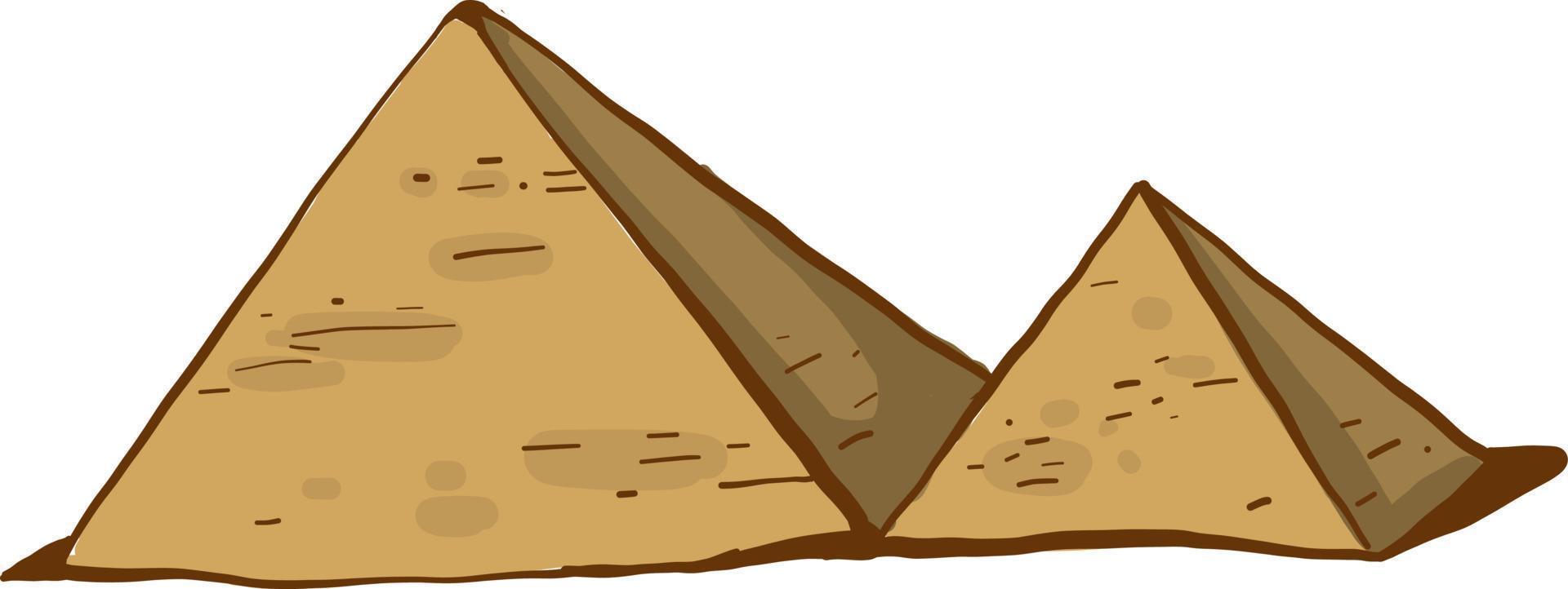 pirâmides egípcias, ilustração, vetor em fundo branco