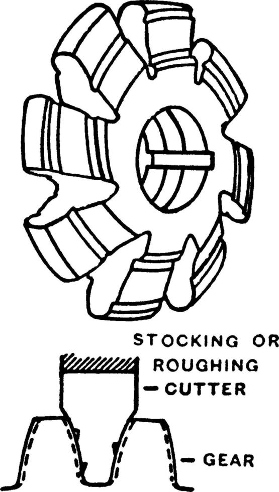 cortador de engrenagem, ilustração vintage vetor