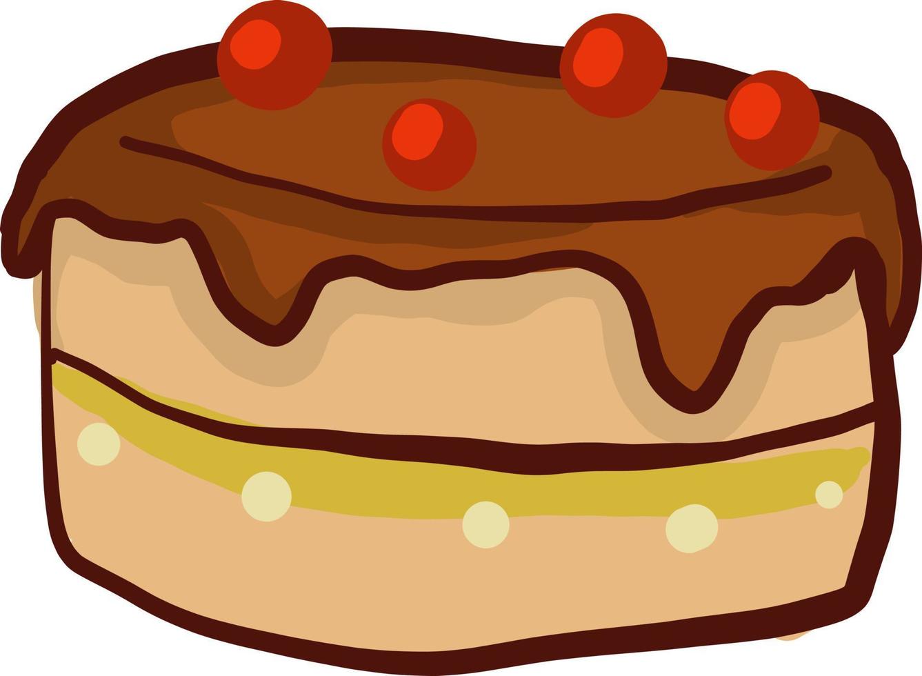 bolo de chocolate redondo, ilustração, vetor em fundo branco