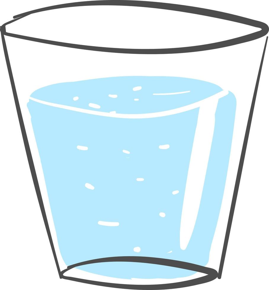 copo de água, ilustração, vetor em fundo branco.