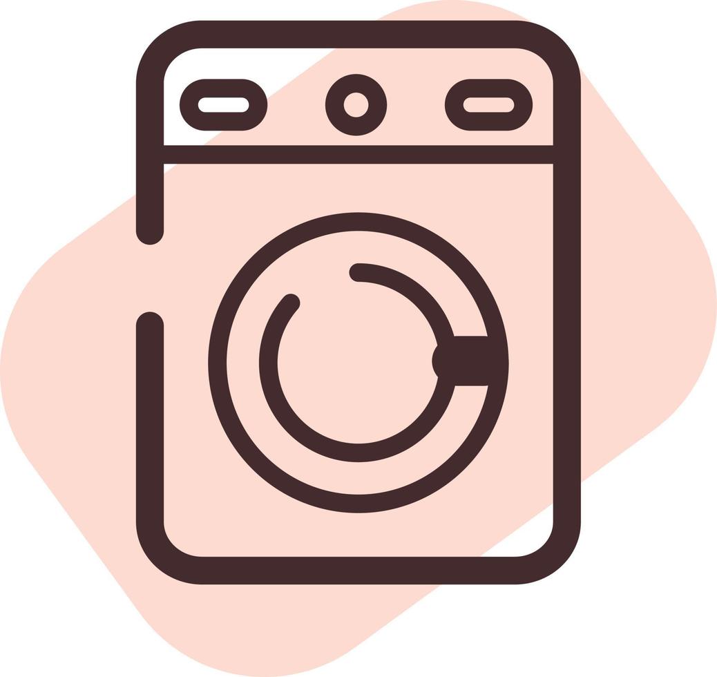 máquina de lavar rosa, ilustração, vetor, sobre um fundo branco. vetor