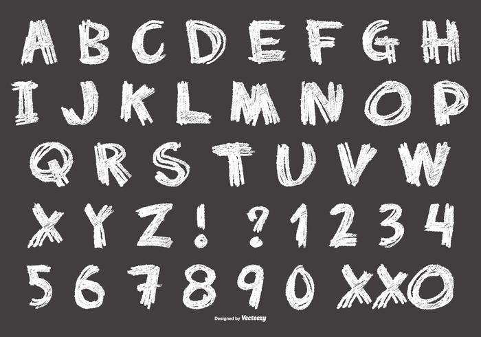 Alfabeto Messy Chalk Style vetor