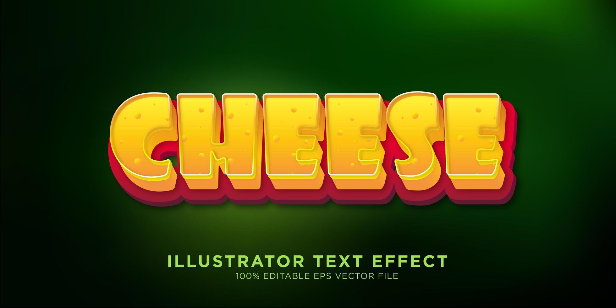 projeto de efeito de texto estilo queijo vetor