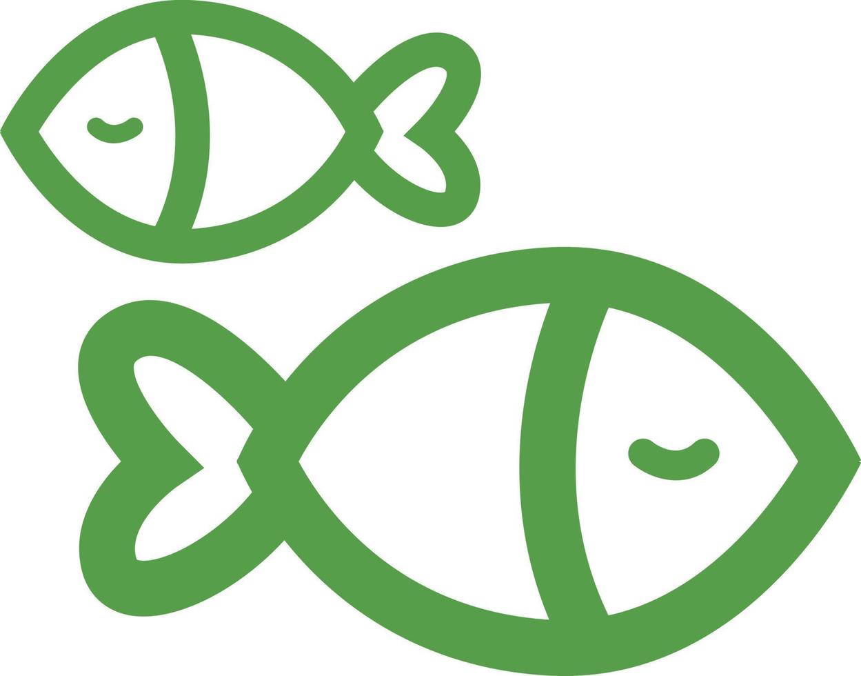 dois peixes verdes, ilustração, sobre um fundo branco. vetor