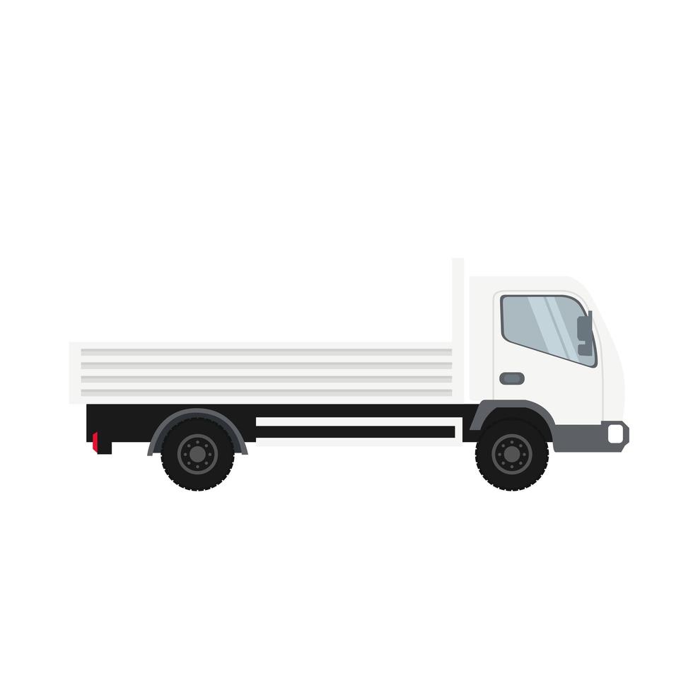 caminhão de carga em veículo branco de tráfego pesado vetor