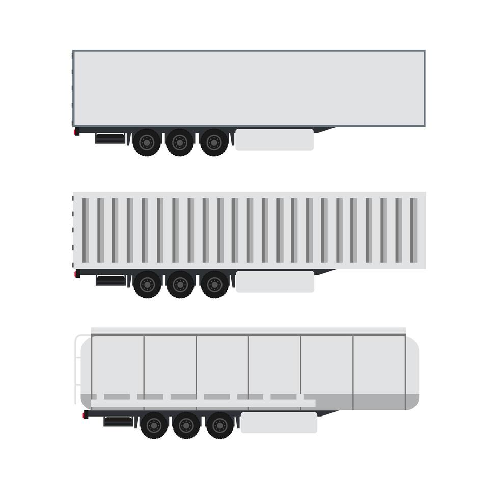 contêiner de carga com caminhão reboque vetor