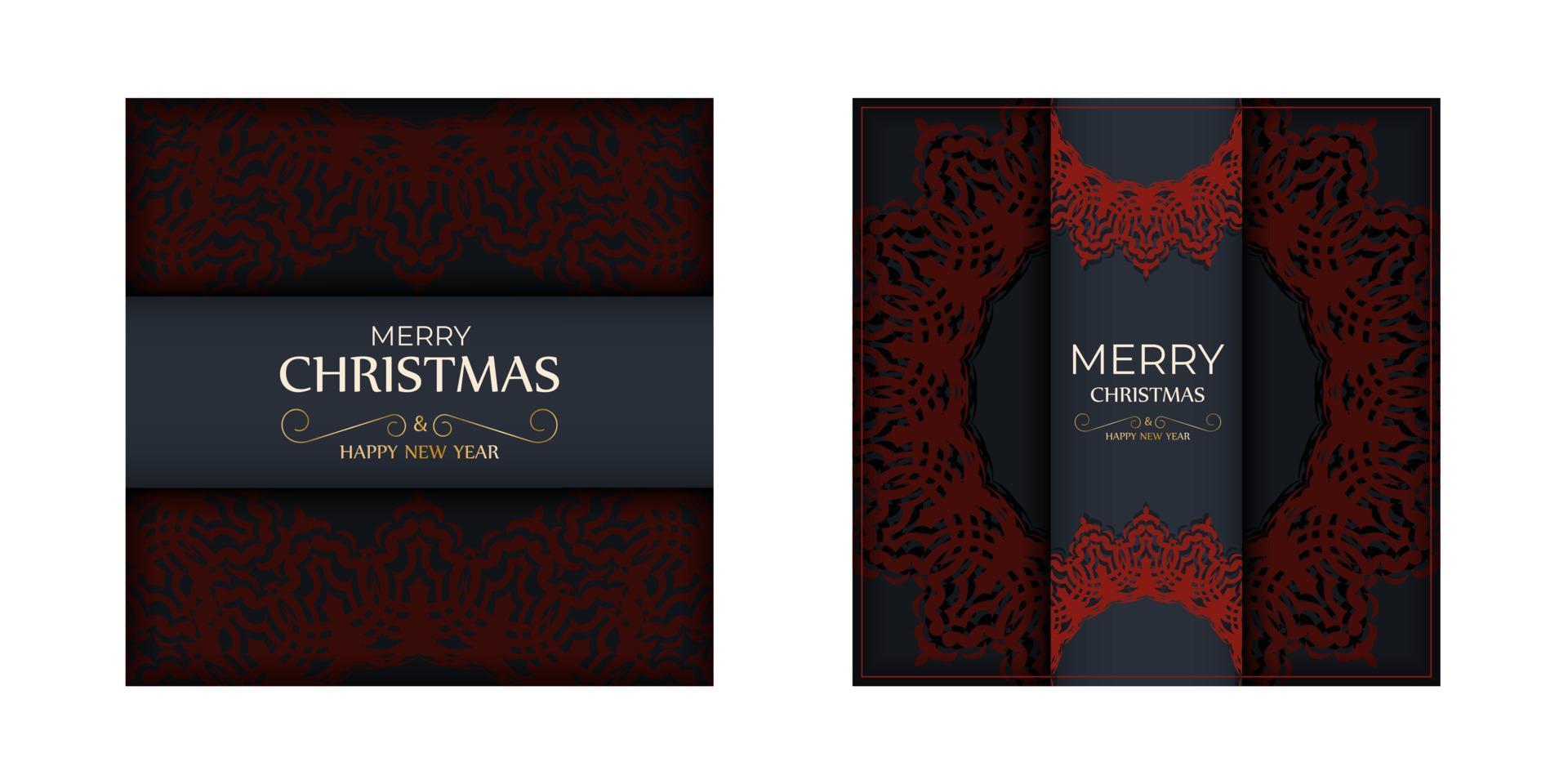 feliz natal vector design de cartão na cor cinza com padrões vermelhos. cartaz de design feliz ano novo