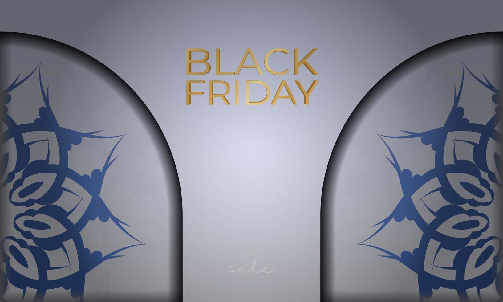 celebração baner black friday venda bege com ornamento vintage vetor