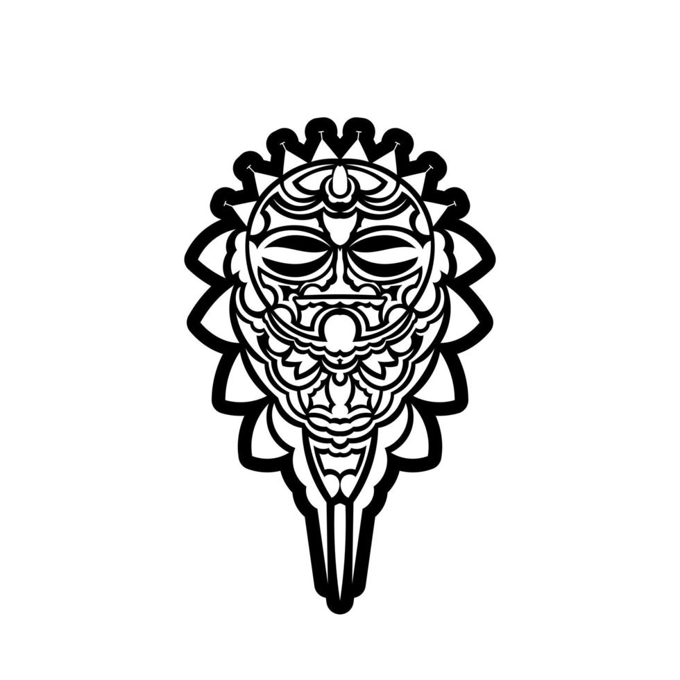 máscara tradicional maori. máscara com estilo de tatuagem polinésia. ilustração vetorial. vetor