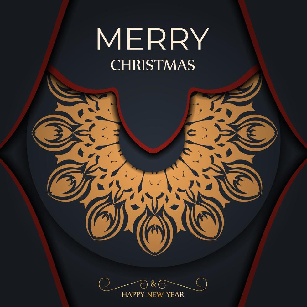 feliz natal pronto para imprimir design de cartão de saudação de cor cinza com padrões de laranja. feliz ano novo e modelo de cartaz de ornamento de inverno. vetor