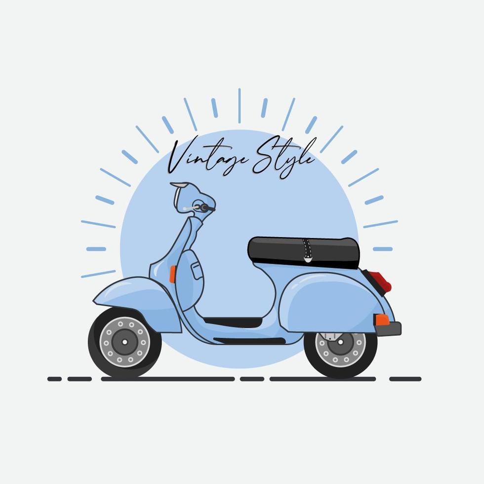 design de scooter azul vintage vetor