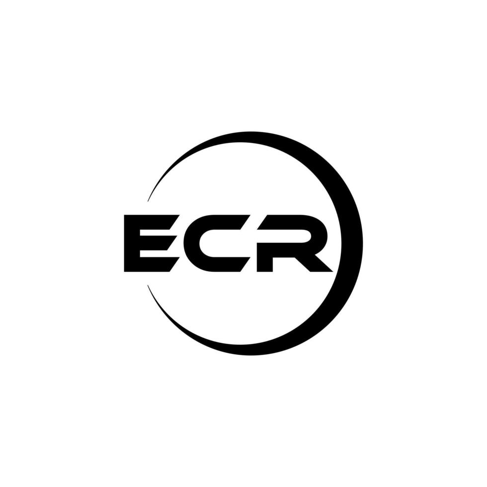 design de logotipo de carta ecr na ilustração. logotipo vetorial, desenhos de caligrafia para logotipo, pôster, convite, etc. vetor