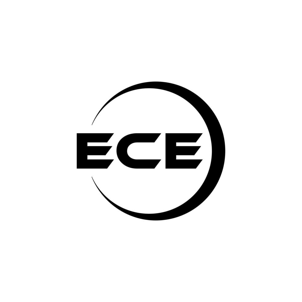 design de logotipo de carta ece na ilustração. logotipo vetorial, desenhos de caligrafia para logotipo, pôster, convite, etc. vetor