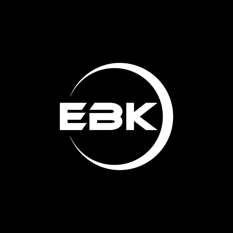 design de logotipo de carta ebk na ilustração. logotipo vetorial, desenhos de caligrafia para logotipo, pôster, convite, etc. vetor
