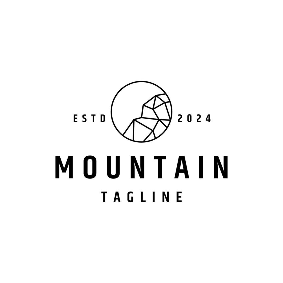 modelo de design de ícone de vetor de logotipo geométrico de montanha