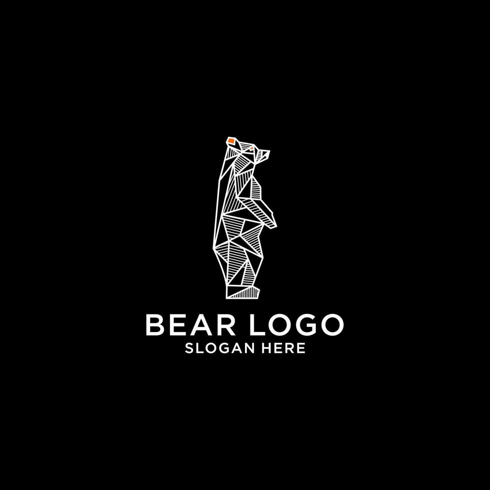 vetor de design de ícone de logotipo de urso