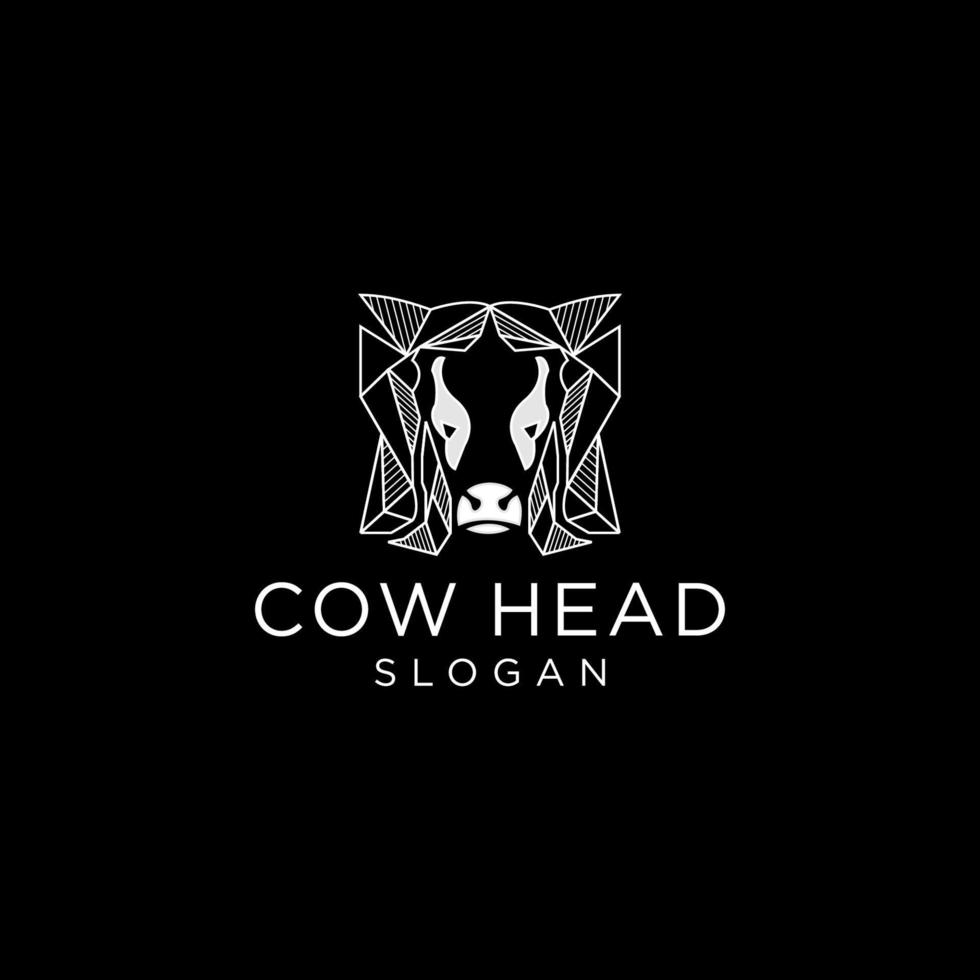 vetor de design de ícone de logotipo de cabeça de vaca